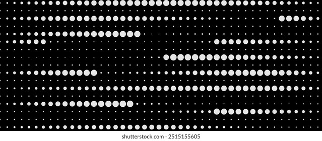 Abstractas patrón de fondo de semitono de lunares de la rejilla del grunge. Ilustración de línea blanca y negra manchada. Texturas. Vector