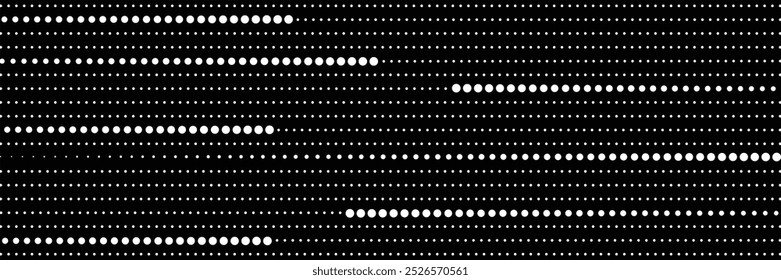 Abstract grunge grid polka dot halftone background pattern. Spotted black and white line illustration.