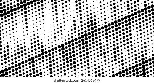Abstract grunge grid polka dot halftone background pattern. Spotted black and white line illustration. vektor