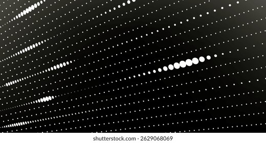 Abstrato grade grunge polka ponto meio-tom padrão de fundo. Ilustração de linha preta e branca manchada. Texturas.