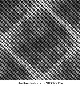 Abstract grunge grid polka dot dark background pattern. Spotted line vector illustration