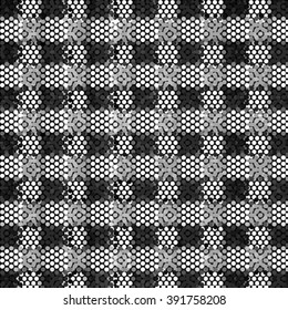 Abstract grunge grid polka dot background pattern. Spotted halftone line vector illustration