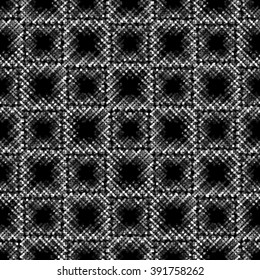 Abstract grunge grid polka dot background pattern. Spotted halftone line vector illustration