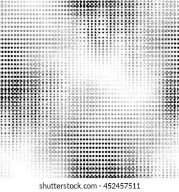 Abstract grunge grid polka dot background pattern. Spotted halftone line vector illustration