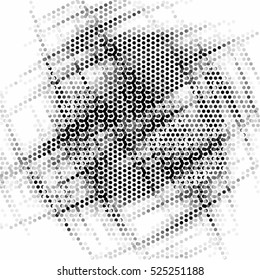 Abstract grunge grid polka dot background pattern. Spotted halftone line vector illustration