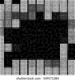 Abstract grunge grid polka dot background pattern. Spotted halftone grunge line vector background