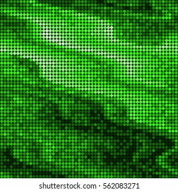 Abstract grunge grid polka dot green vector background pattern. Spotted halftone line illustration