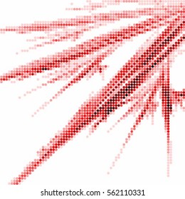 Abstract grunge grid polka dot red vector background pattern. Spotted halftone line illustration