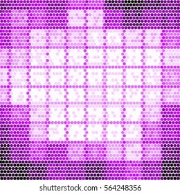 Abstract grunge grid polka dot vector background pattern. Spotted halftone purple line illustration