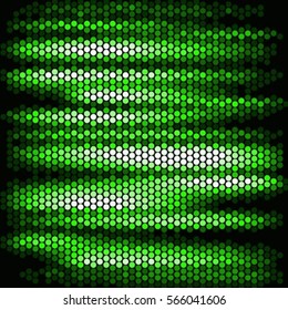 Abstract grunge grid polka dot vector background pattern. Spotted halftone green line illustration