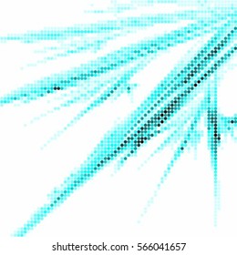 Abstract grunge grid polka dot vector background pattern. Spotted halftone blue line illustration