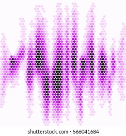 Abstract grunge grid polka dot vector background pattern. Spotted halftone purple line illustration