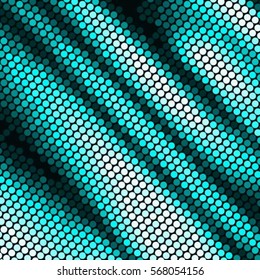 Abstract grunge grid polka dot vector background pattern. Spotted halftone blue line illustration