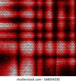 Abstract grunge grid polka dot vector background pattern. Spotted halftone red line illustration