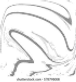 Abstract grunge grid polka dot background pattern. Spotted halftone vector line illustration