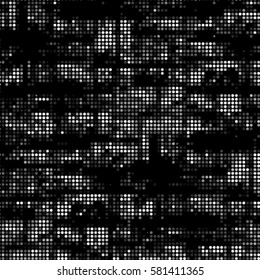 Abstract grunge grid polka dot background pattern. Spotted halftone vector line illustration
