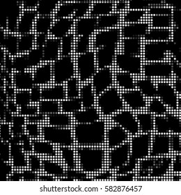 Abstract grunge grid polka dot background pattern. Spotted halftone vector line illustration