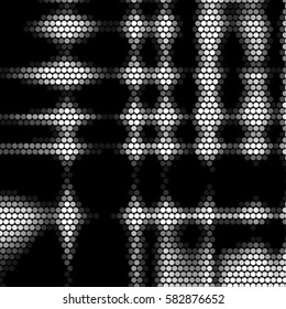Abstract grunge grid polka dot background pattern. Spotted halftone vector line illustration