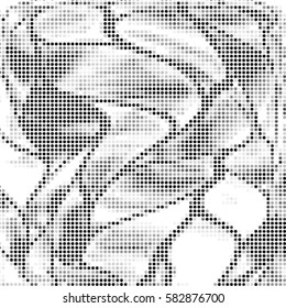 Abstract grunge grid polka dot background pattern. Spotted halftone vector line illustration