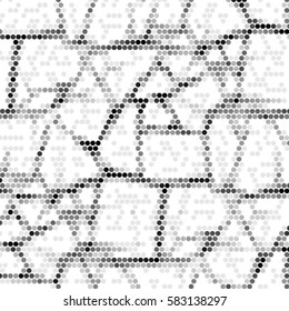 Abstract grunge grid polka dot background pattern. Spotted halftone vector line illustration