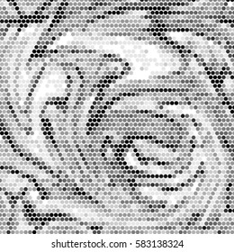 Abstract grunge grid polka dot background pattern. Spotted halftone vector line illustration