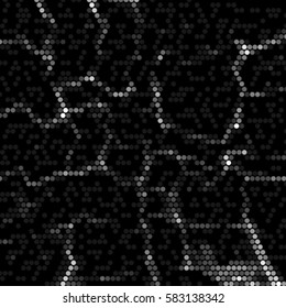 Abstract grunge grid polka dot background pattern. Spotted halftone vector line illustration