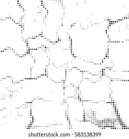 Abstract grunge grid polka dot background pattern. Spotted halftone vector line illustration
