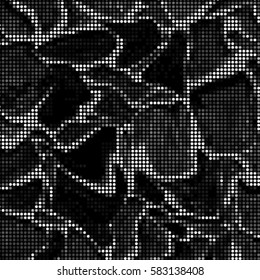 Abstract grunge grid polka dot background pattern. Spotted halftone vector line illustration