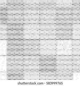 Abstract grunge grid polka dot background pattern. Spotted halftone vector line illustration