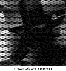 Abstract grunge grid polka dot background pattern. Spotted halftone vector line illustration