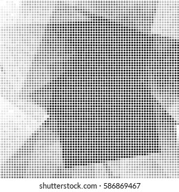 Abstract grunge grid polka dot background pattern. Spotted halftone vector line illustration