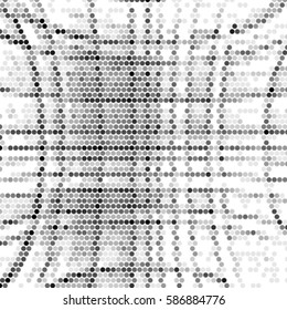 Abstract grunge grid polka dot background pattern. Spotted halftone vector line illustration