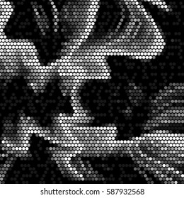 Abstract grunge grid polka dot background pattern. Spotted halftone vector line wave illustration
