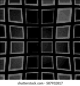 Abstract grunge grid polka dot background pattern. Spotted halftone vector line illustration