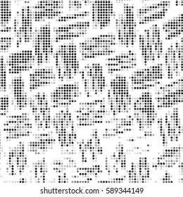 Abstract grunge grid polka dot background pattern. Spotted halftone vector line illustration