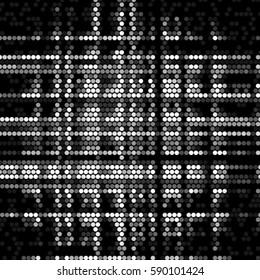 Abstract grunge grid polka dot background pattern. Spotted halftone vector line illustration