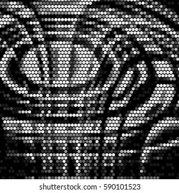 Abstract grunge grid polka dot background pattern. Spotted halftone vector line illustration