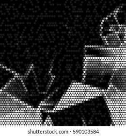 Abstract grunge grid polka dot background pattern. Spotted halftone vector line illustration