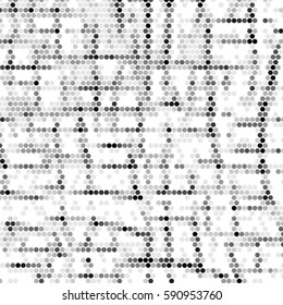 Abstract grunge grid polka dot background pattern. Spotted halftone vector grid line illustration