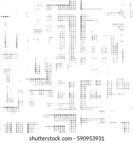 Abstract grunge grid polka dot background pattern. Spotted halftone vector line illustration