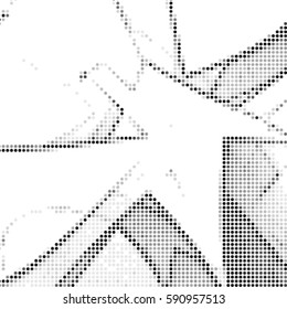 Abstract grunge grid polka dot background pattern. Spotted halftone vector line cubism illustration