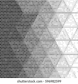 Abstract grunge grid polka dot background pattern. Spotted halftone vector line triangle illustration