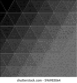 Abstract grunge grid polka dot background pattern. Spotted halftone vector line triangle illustration