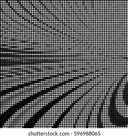 Abstract grunge grid polka dot background pattern. Spotted halftone vector line ray illustration