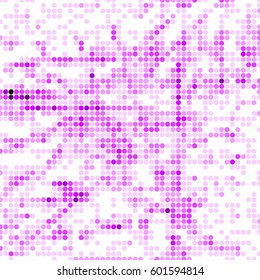 Abstract grunge grid polka dot background pattern. Spotted halftone vector line purple colorful illustration