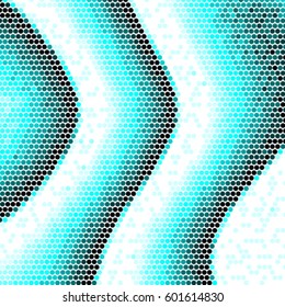 Abstract grunge grid polka dot background pattern. Spotted halftone vector line blue colorful illustration