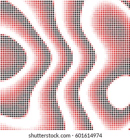 Abstract grunge grid polka dot background pattern. Spotted halftone vector line red colorful illustration