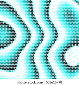 Abstract grunge grid polka dot background pattern. Spotted halftone vector line blue colorful illustration