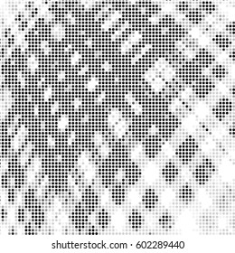Abstract grunge grid polka dot background pattern. Spotted halftone vector line illustration
