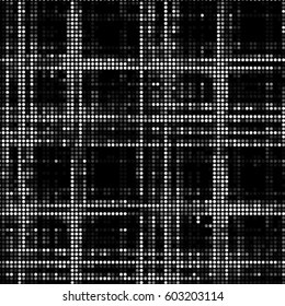Abstract grunge grid polka dot background pattern. Spotted halftone vector line illustration